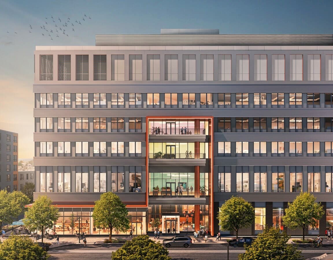 Modern Revere Beach area Massachusetts headquarters office building exterior