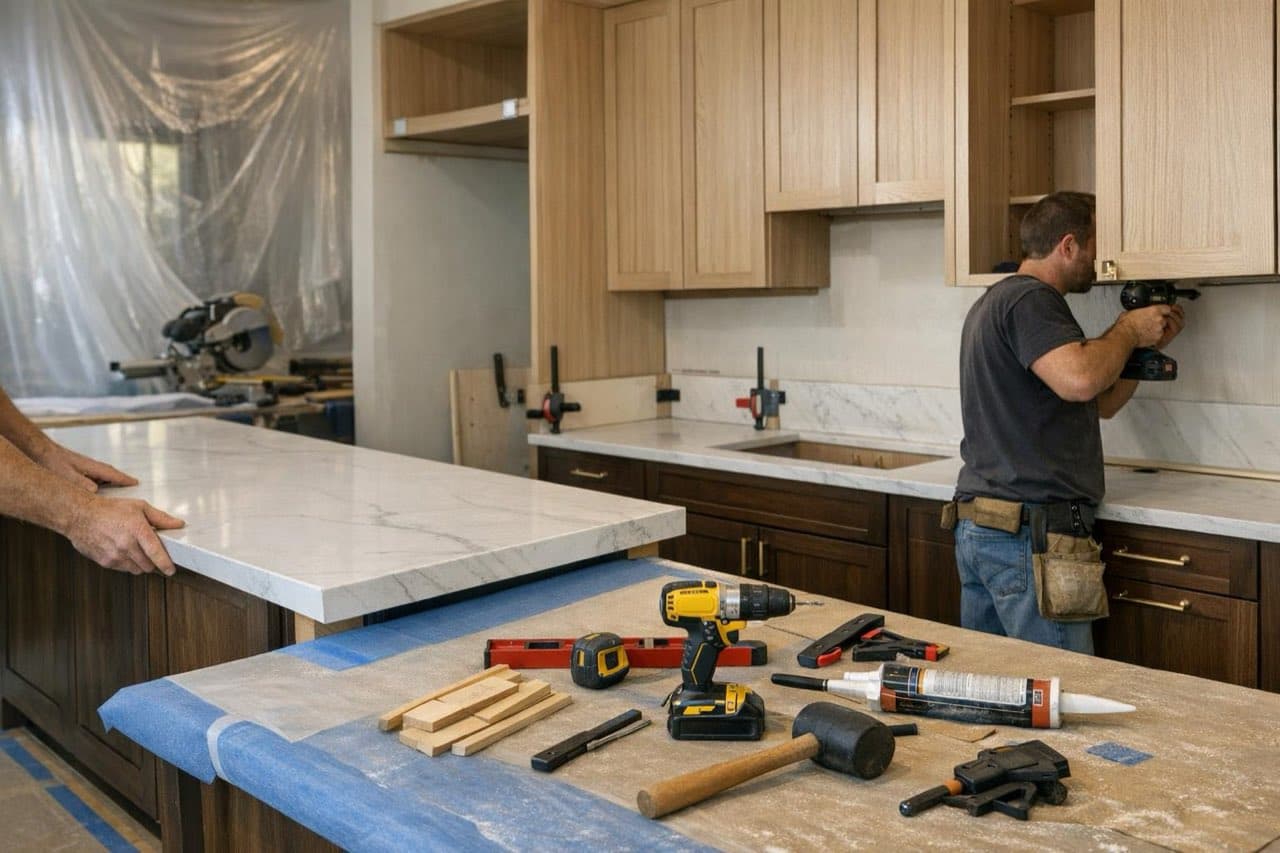 Completed open-concept kitchen renovation